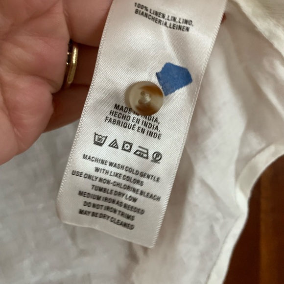 Anthropologie Maeve Cream Lace-Up Blouse size 4 - Picture 6 of 10